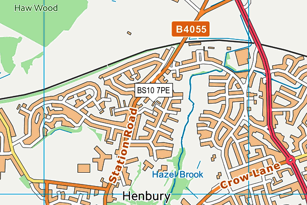 BS10 7PE map - OS VectorMap District (Ordnance Survey)