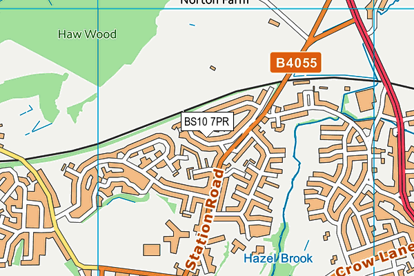 BS10 7PR map - OS VectorMap District (Ordnance Survey)