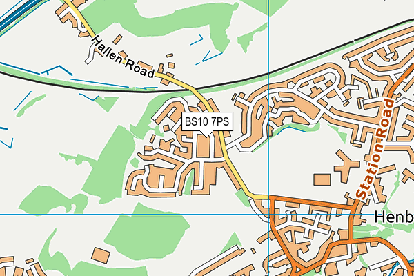 BS10 7PS map - OS VectorMap District (Ordnance Survey)