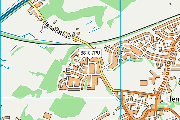 BS10 7PU map - OS VectorMap District (Ordnance Survey)