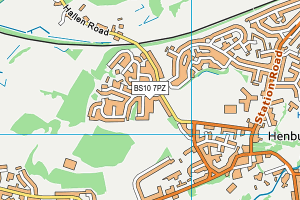 BS10 7PZ map - OS VectorMap District (Ordnance Survey)