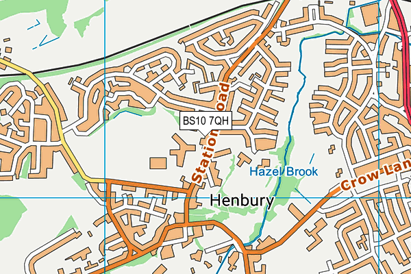 Henbury School map (BS10 7QH) - OS VectorMap District (Ordnance Survey)