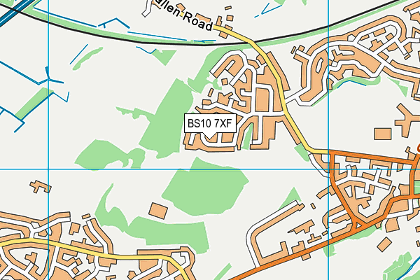 BS10 7XF map - OS VectorMap District (Ordnance Survey)