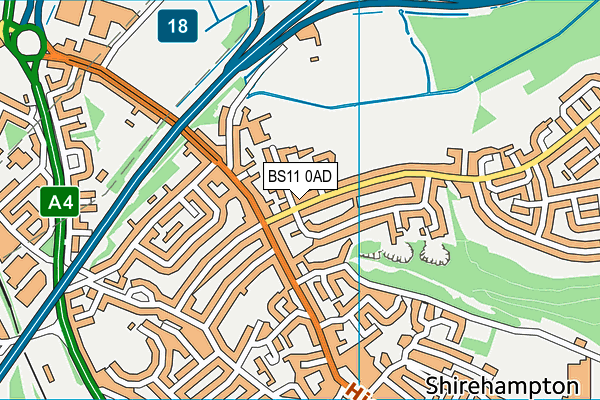 BS11 0AD map - OS VectorMap District (Ordnance Survey)