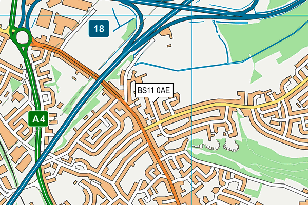 BS11 0AE map - OS VectorMap District (Ordnance Survey)