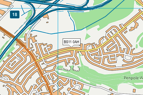BS11 0AH map - OS VectorMap District (Ordnance Survey)