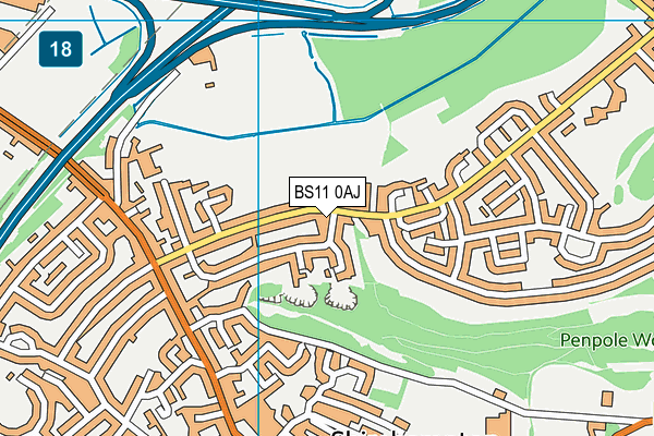 BS11 0AJ map - OS VectorMap District (Ordnance Survey)