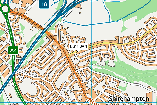 BS11 0AN map - OS VectorMap District (Ordnance Survey)