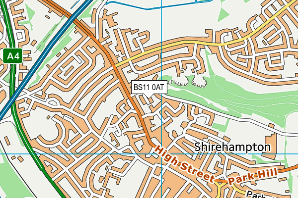 BS11 0AT map - OS VectorMap District (Ordnance Survey)