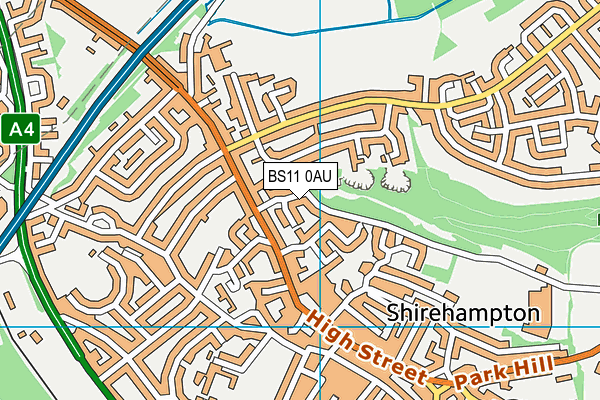 BS11 0AU map - OS VectorMap District (Ordnance Survey)