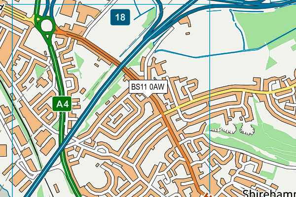 BS11 0AW map - OS VectorMap District (Ordnance Survey)