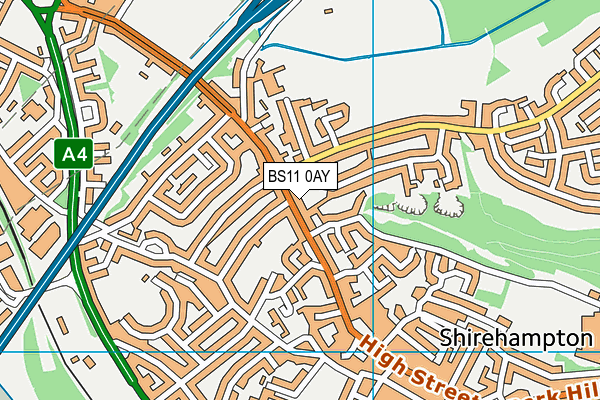 BS11 0AY map - OS VectorMap District (Ordnance Survey)