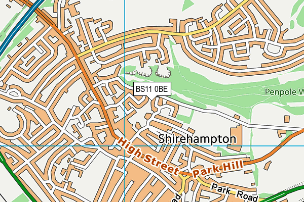 BS11 0BE map - OS VectorMap District (Ordnance Survey)