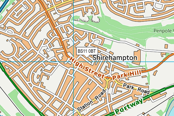 BS11 0BT map - OS VectorMap District (Ordnance Survey)