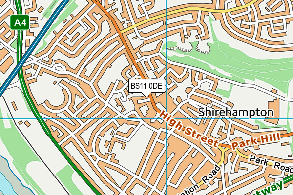 BS11 0DE map - OS VectorMap District (Ordnance Survey)