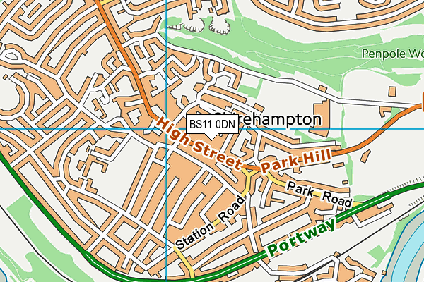 BS11 0DN map - OS VectorMap District (Ordnance Survey)
