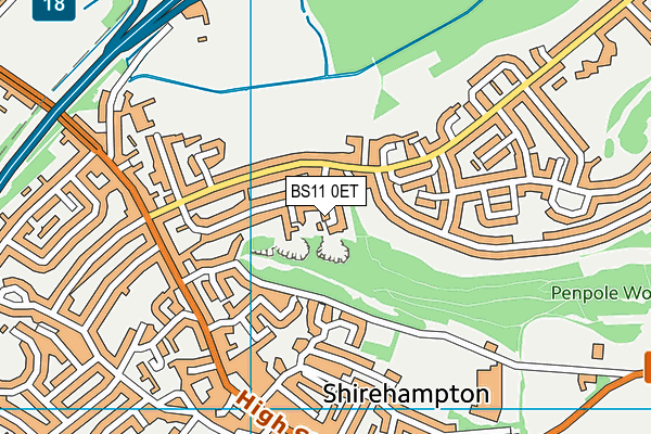 BS11 0ET map - OS VectorMap District (Ordnance Survey)