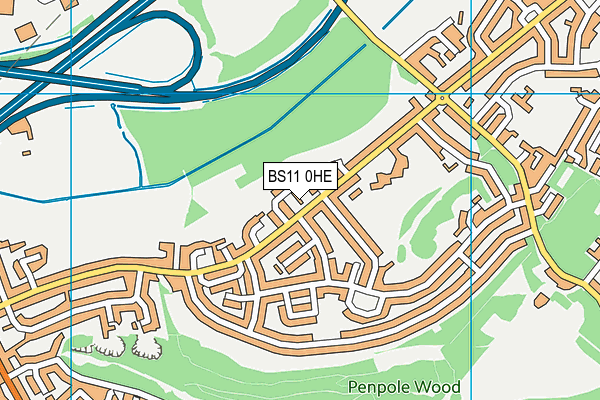BS11 0HE map - OS VectorMap District (Ordnance Survey)
