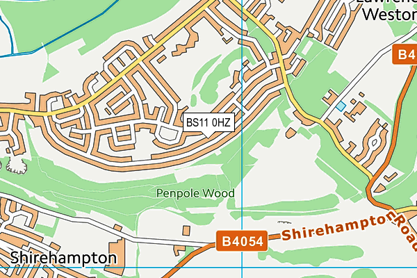 BS11 0HZ map - OS VectorMap District (Ordnance Survey)