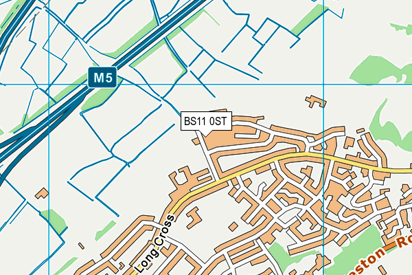 BS11 0ST map - OS VectorMap District (Ordnance Survey)