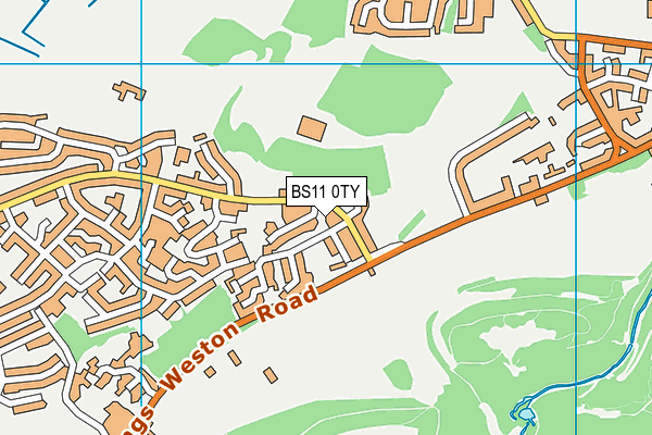 BS11 0TY map - OS VectorMap District (Ordnance Survey)