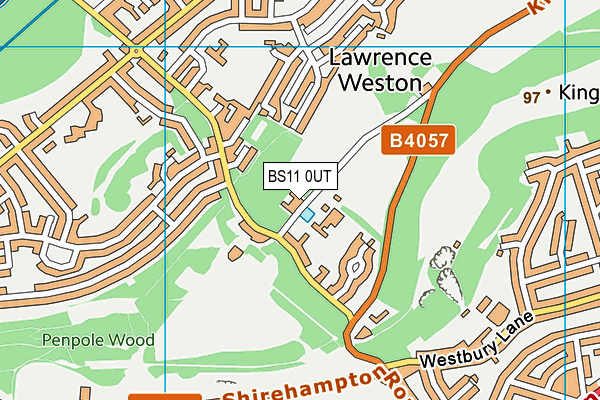 Kingsweston Sports & Social Club map (BS11 0UT) - OS VectorMap District (Ordnance Survey)
