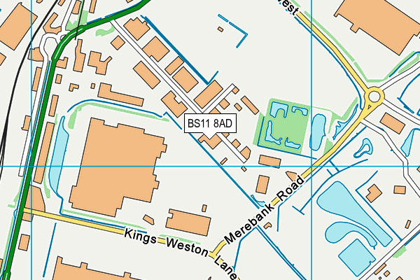 BS11 8AD map - OS VectorMap District (Ordnance Survey)