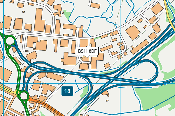 BS11 8DF map - OS VectorMap District (Ordnance Survey)