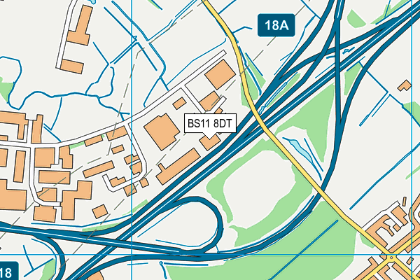 BS11 8DT map - OS VectorMap District (Ordnance Survey)