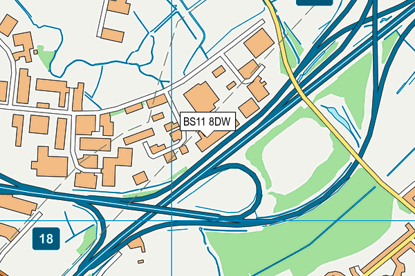 BS11 8DW map - OS VectorMap District (Ordnance Survey)