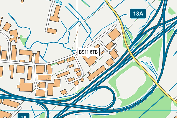 BS11 8TB map - OS VectorMap District (Ordnance Survey)
