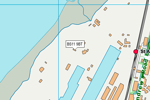 BS11 9BT map - OS VectorMap District (Ordnance Survey)