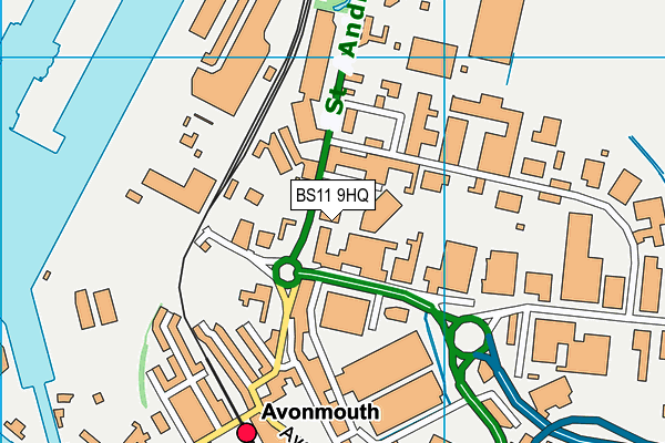 BS11 9HQ map - OS VectorMap District (Ordnance Survey)