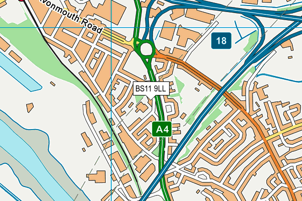 BS11 9LL map - OS VectorMap District (Ordnance Survey)