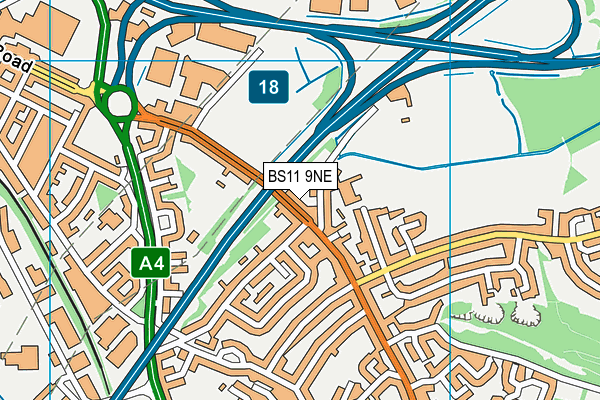 BS11 9NE map - OS VectorMap District (Ordnance Survey)