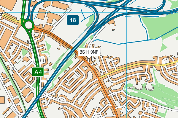 BS11 9NF map - OS VectorMap District (Ordnance Survey)