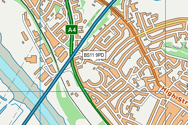 BS11 9PD map - OS VectorMap District (Ordnance Survey)