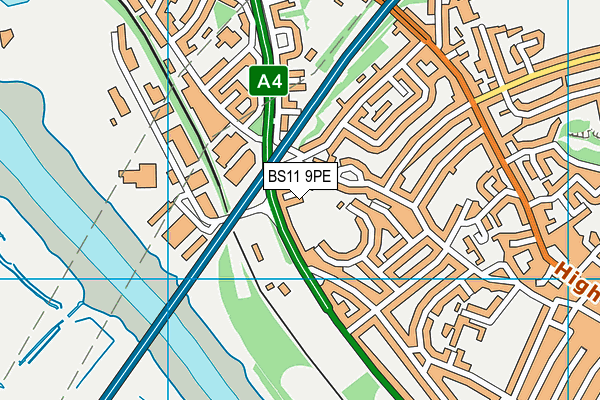BS11 9PE map - OS VectorMap District (Ordnance Survey)