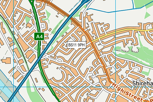 BS11 9PH map - OS VectorMap District (Ordnance Survey)