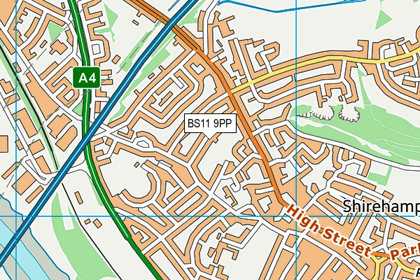 BS11 9PP map - OS VectorMap District (Ordnance Survey)