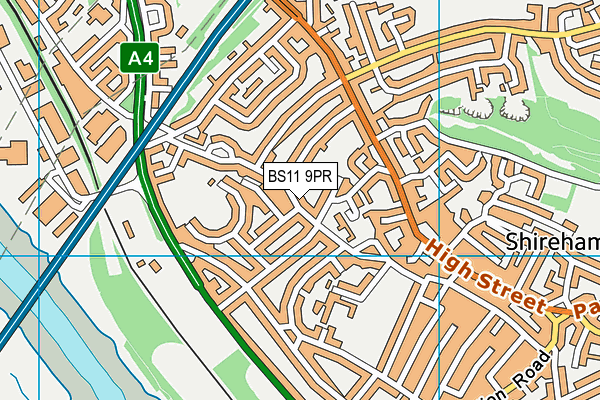 BS11 9PR map - OS VectorMap District (Ordnance Survey)