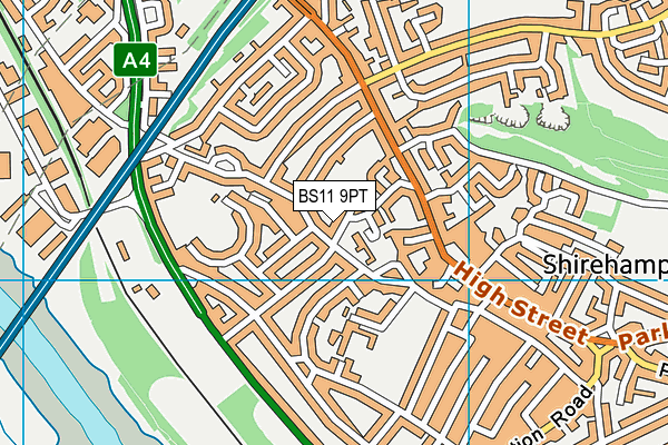 BS11 9PT map - OS VectorMap District (Ordnance Survey)