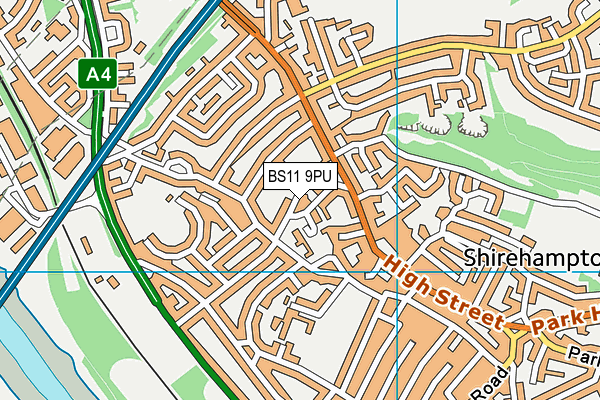 BS11 9PU map - OS VectorMap District (Ordnance Survey)