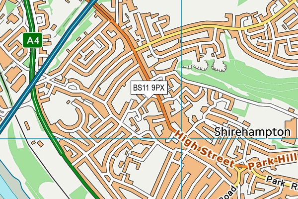 BS11 9PX map - OS VectorMap District (Ordnance Survey)