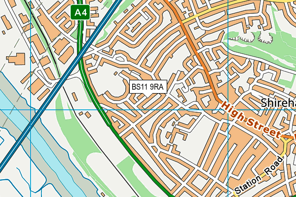 BS11 9RA map - OS VectorMap District (Ordnance Survey)