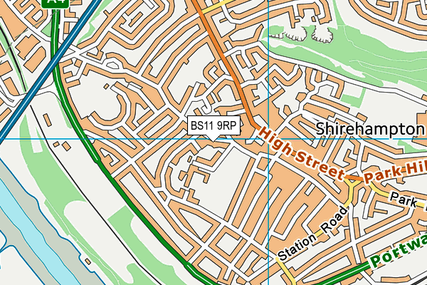 BS11 9RP map - OS VectorMap District (Ordnance Survey)
