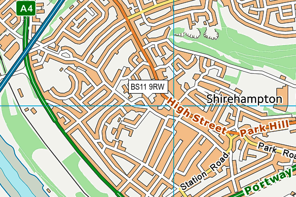 BS11 9RW map - OS VectorMap District (Ordnance Survey)