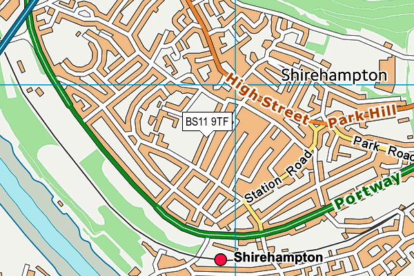 BS11 9TF map - OS VectorMap District (Ordnance Survey)