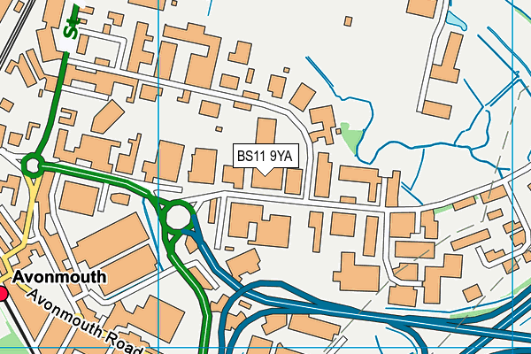 BS11 9YA map - OS VectorMap District (Ordnance Survey)