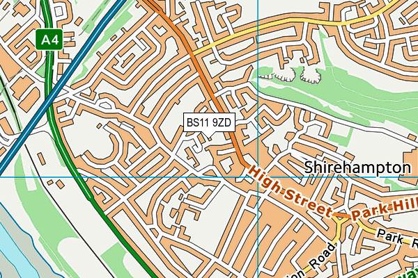 BS11 9ZD map - OS VectorMap District (Ordnance Survey)